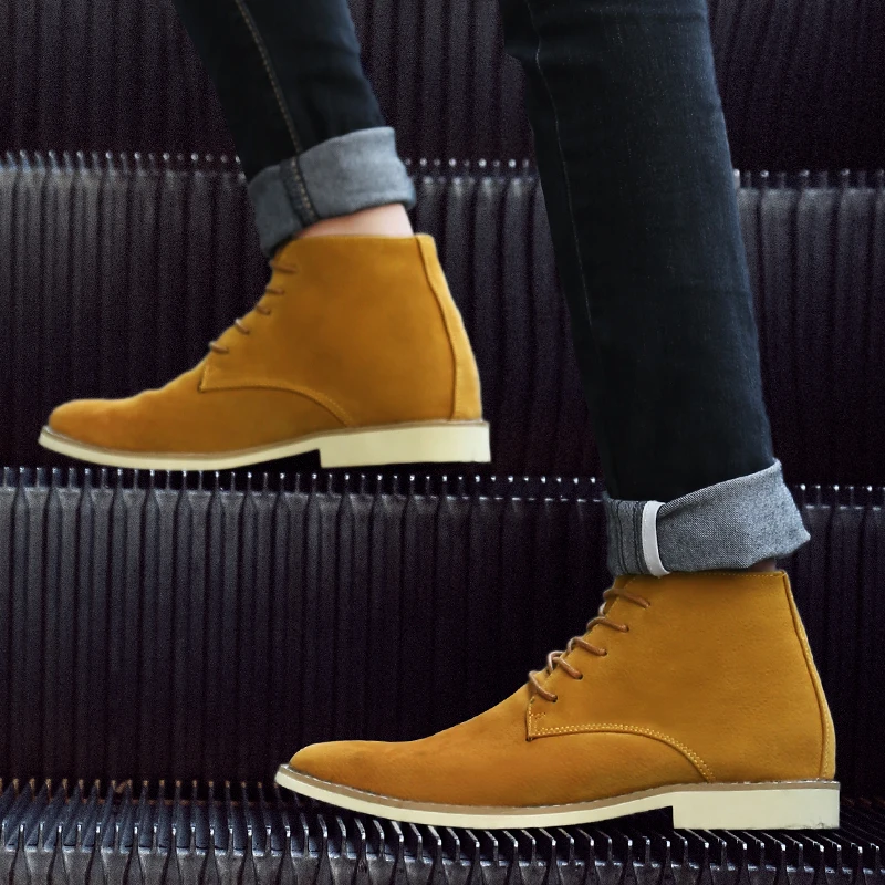 Men Boots Fashion Comfortable spring Autumn Lace-up Casual Ankle Rubber Boots male Shoes hombre Sapatilha Black Blue Yellow 742
Men Boots Fashion Comfortable spring Autumn Lace-up Casual Ankle Rubber Boots male Shoes hombre Sapatilha Black Blue Yellow 742
