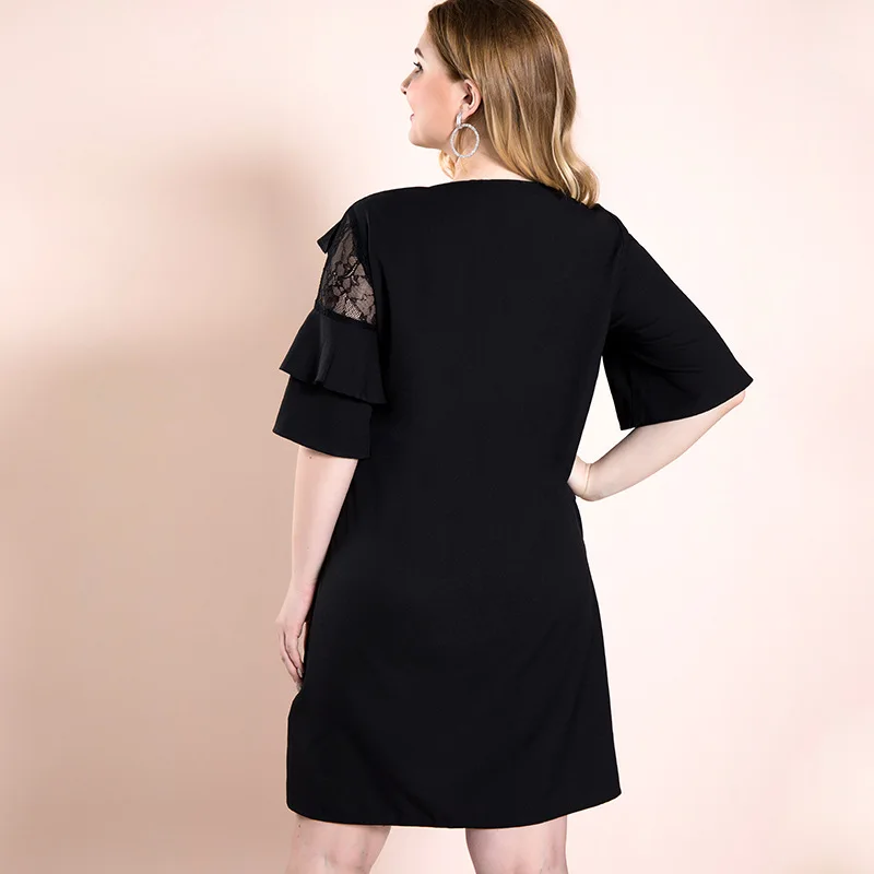 Knee Length Evening Dresses Large Sizes Black Dress Ruffles Sleeve Lace Neck Irregular Dress Summer Dresses 2021 Casual Dresses
Knee Length Evening Dresses Large Sizes Black Dress Ruffles Sleeve Lace Neck Irregular Dress Summer Dresses 2021 Casual Dresses