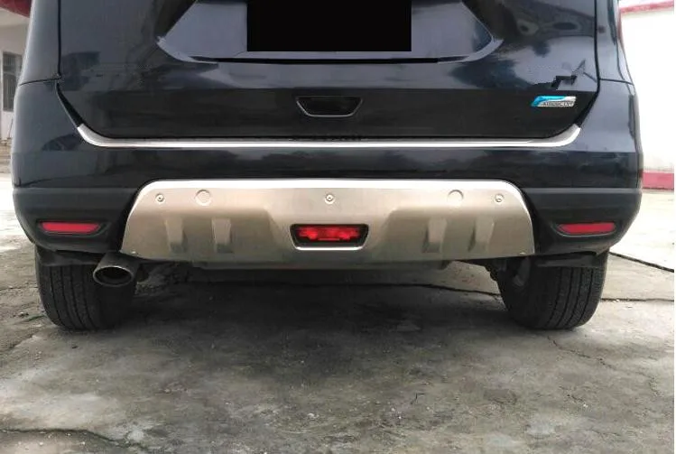 car-styling For nissan Rogue X-Trail 2014- 2016 T32 metal front + rear bumper bottom guard protector with key hole accessories 
car-styling For nissan Rogue X-Trail 2014- 2016 T32 metal front + rear bumper bottom guard protector with key hole accessories