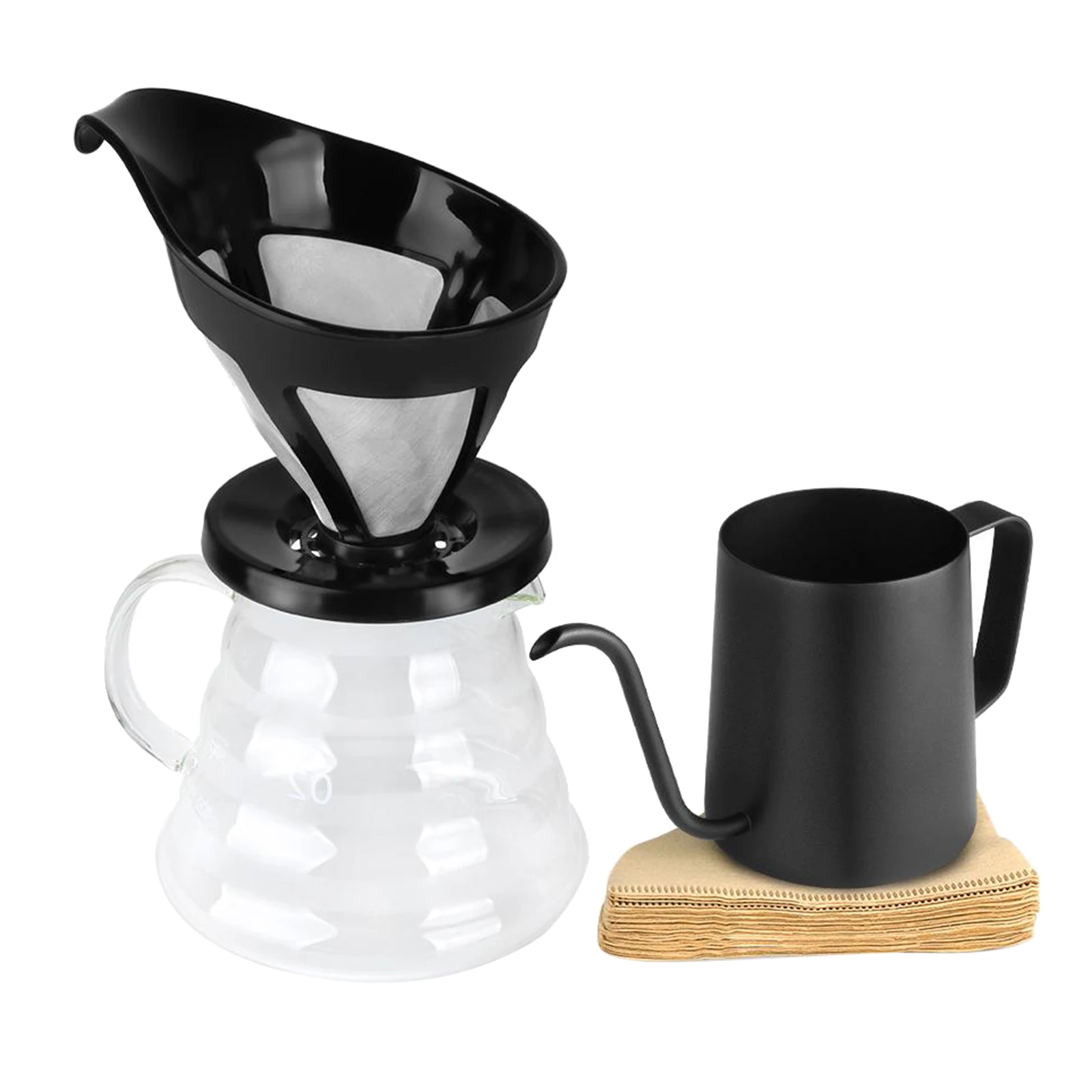 Handmade Coffee Filter Pot Set Pour Over Glass High Heat Resistance Decanter 
Handmade Coffee Filter Pot Set Pour Over Glass High Heat Resistance Decanter