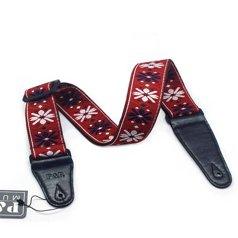 Embroidered Guitar Strap Adjustable Jacquard Ribbon National Style Leather Belt Universal Musical Instrument Bass Guitars Part 
Embroidered Guitar Strap Adjustable Jacquard Ribbon National Style Leather Belt Universal Musical Instrument Bass Guitars Part