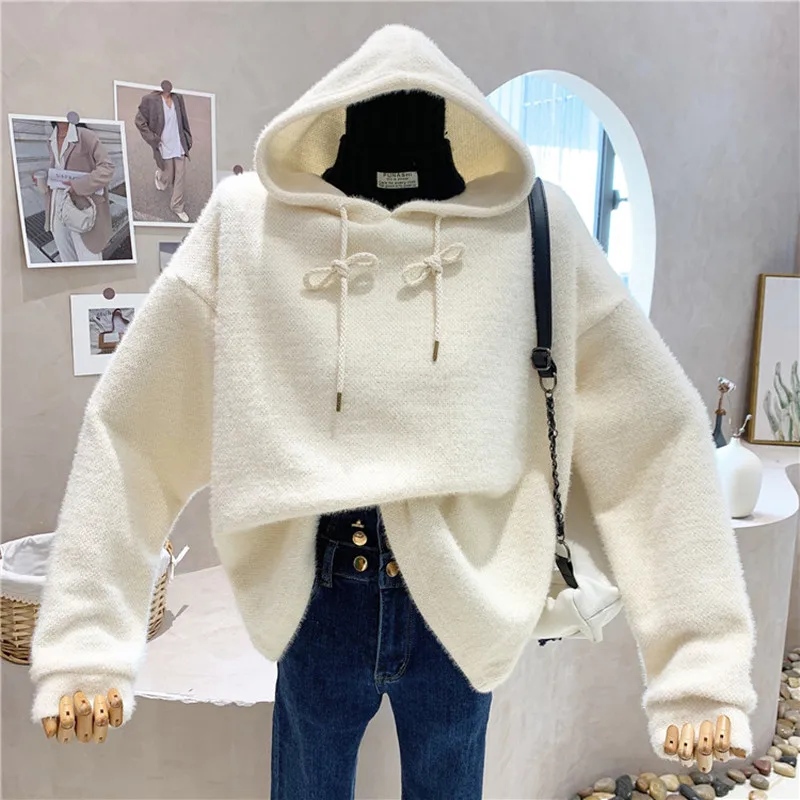 Niche Design New Women's Clothing 2021 Autumn Winter Lazy Loose Long Sleeve Hooded Pullover Sweater Versatile Thin Plush Top
Niche Design New Women's Clothing 2021 Autumn Winter Lazy Loose Long Sleeve Hooded Pullover Sweater Versatile Thin Plush Top