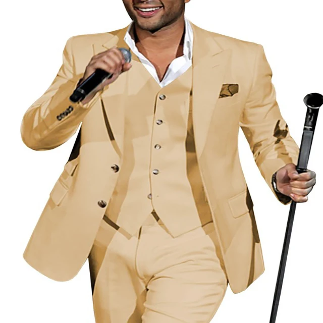 2020 Champagne Men Wedding Suits Groom Formal Suit Singer Party Tuxedo 3 Piece Set Business Costume (Jacket+Vest+Pants)
2020 Champagne Men Wedding Suits Groom Formal Suit Singer Party Tuxedo 3 Piece Set Business Costume (Jacket+Vest+Pants)
