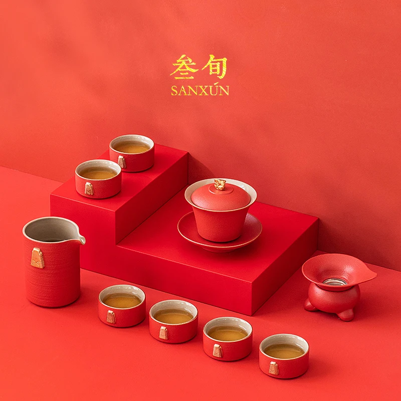 

Фарфоровый чайный набор эстетические Подвески чайная посуда китайский чайник и чашка набор портативная Подарочная коробка чайные наборы и...