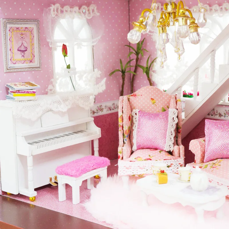 LED Cute Pink Villa doll house furniture diy dollhouse wood diy doll house miniature dollhouse furniture children home Toys gift
LED Cute Pink Villa doll house furniture diy dollhouse wood diy doll house miniature dollhouse furniture children home Toys gift