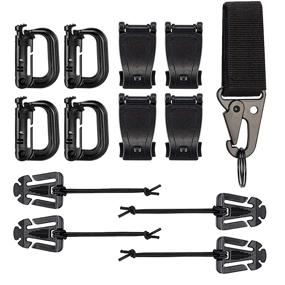 Mini Pack of Molle Attachment Accessory For Tactical Backpack Vest 13pcs With Belt Keychain D-Ring Grimlock Carabiner Molle Gear
Mini Pack of Molle Attachment Accessory For Tactical Backpack Vest 13pcs With Belt Keychain D-Ring Grimlock Carabiner Molle Gear