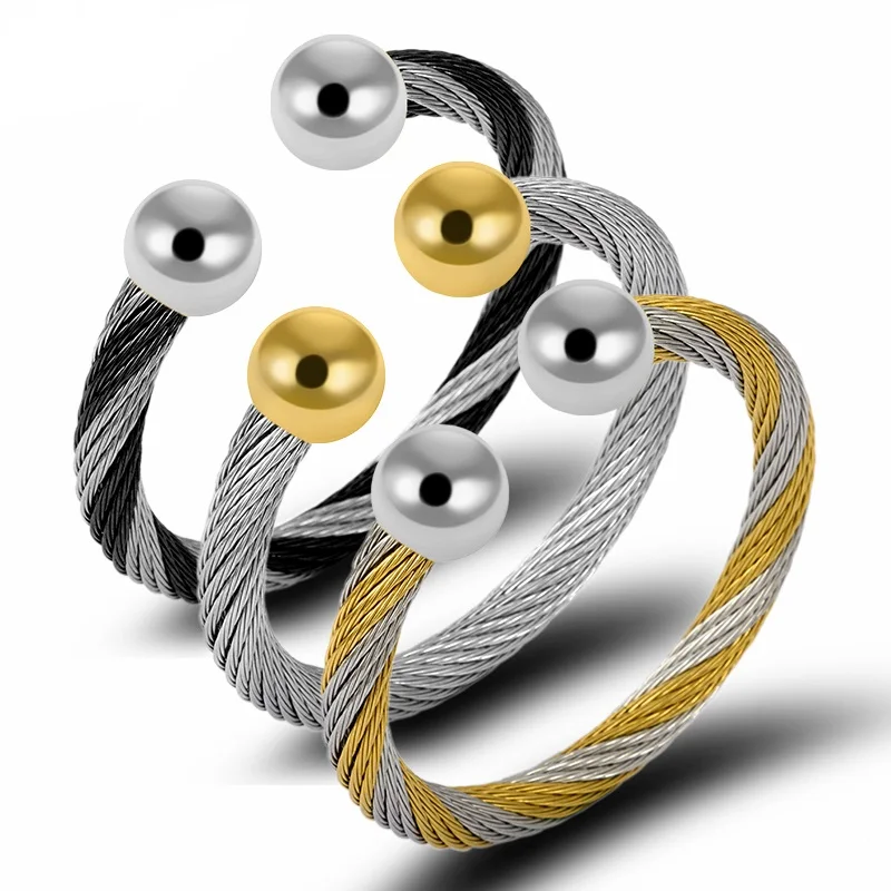 Gold Round Charm Bracelets Twist Line Stainless Steel Ball Wire Cuff Bracelets & Bangles For Men Heavy Jewelry
Gold Round Charm Bracelets Twist Line Stainless Steel Ball Wire Cuff Bracelets & Bangles For Men Heavy Jewelry