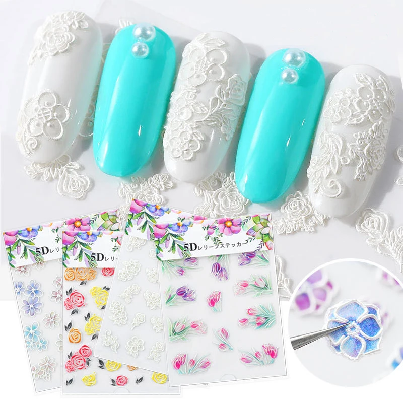 1 Sheet 5D Nail Stickers Embossed Nail Sticker Slice Flower Transfer Sticker Nail Art Manicure DIY Design 3D Nail Art Decoration
1 Sheet 5D Nail Stickers Embossed Nail Sticker Slice Flower Transfer Sticker Nail Art Manicure DIY Design 3D Nail Art Decoration
