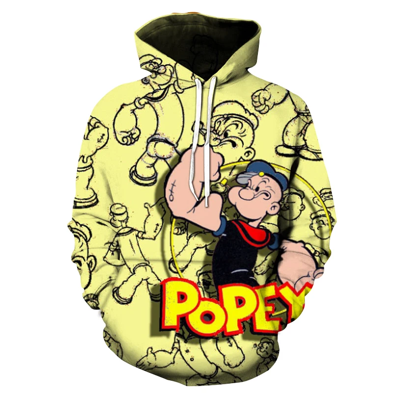 Yellow Popeye Sweatshirts Hoodies Anime Popeye printed hoodie Men Women Casual streetwear Hoody Tracksuit Harajuku Hoodies Coat
Yellow Popeye Sweatshirts Hoodies Anime Popeye printed hoodie Men Women Casual streetwear Hoody Tracksuit Harajuku Hoodies Coat