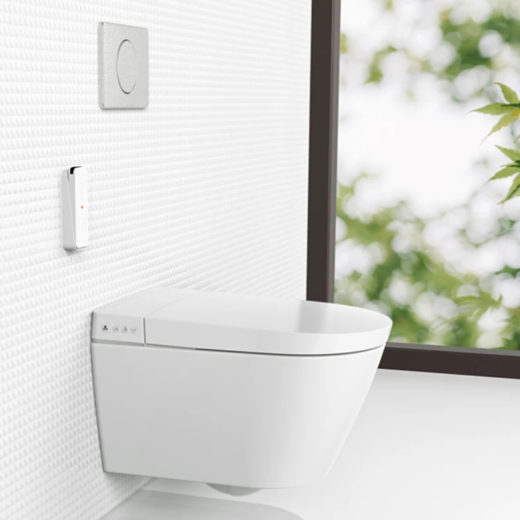 HEGII european bathroom back to wall concealed tank p trap automatic intelligent wall mounted smart wc toilet bowl with bidet 
HEGII european bathroom back to wall concealed tank p trap automatic intelligent wall mounted smart wc toilet bowl with bidet
