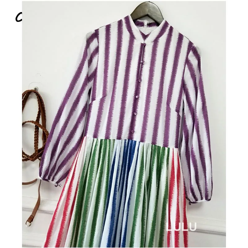 Runway 2021 Summer Fashion Women Dress High Street Single Breasted Striped Printing Long Sleeve Y2k Traf Maxi Dresses Robe Femme
Runway 2021 Summer Fashion Women Dress High Street Single Breasted Striped Printing Long Sleeve Y2k Traf Maxi Dresses Robe Femme