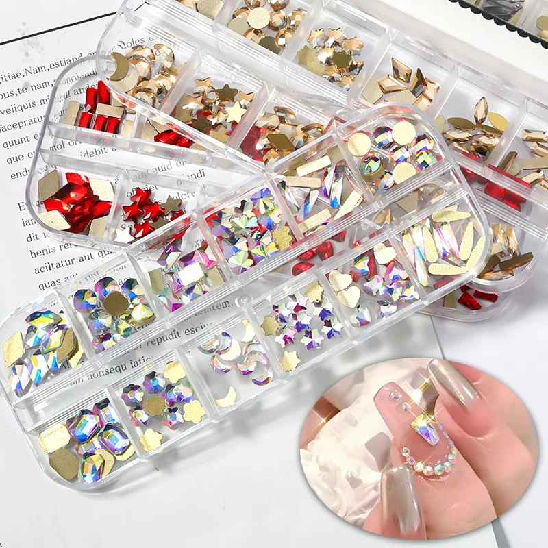 New 12 Grid/set Long Strip Box Bagged of AB Crystal Rhinestone Gem Glitter Nail Art Decoration DIY 3D Nail Art Decoration Tools
New 12 Grid/set Long Strip Box Bagged of AB Crystal Rhinestone Gem Glitter Nail Art Decoration DIY 3D Nail Art Decoration Tools