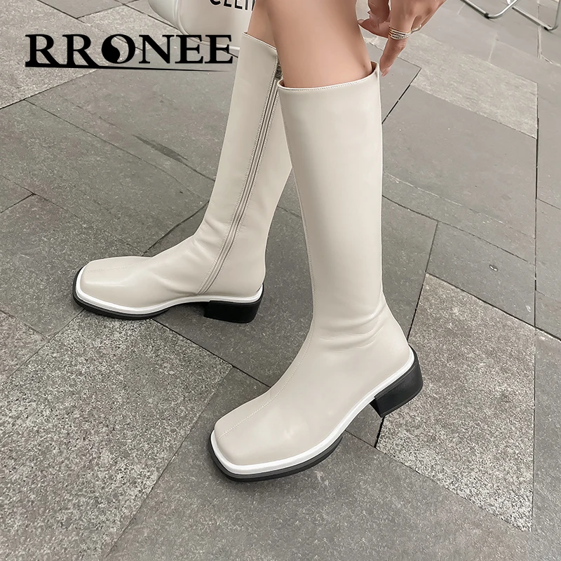 Tall and thin boots knight boots square head Korean version of a small number of thin female boots flat high boots
Tall and thin boots knight boots square head Korean version of a small number of thin female boots flat high boots