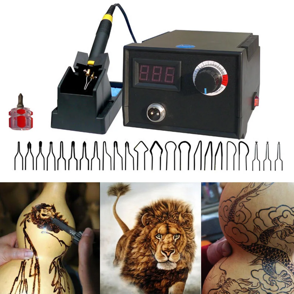 220V Pyrography Machine Adjustable Temperature Wood Burner Wood Crafts Tool Pyrography Pen Soldering Kit With 23 Pcs Pen Head
220V Pyrography Machine Adjustable Temperature Wood Burner Wood Crafts Tool Pyrography Pen Soldering Kit With 23 Pcs Pen Head