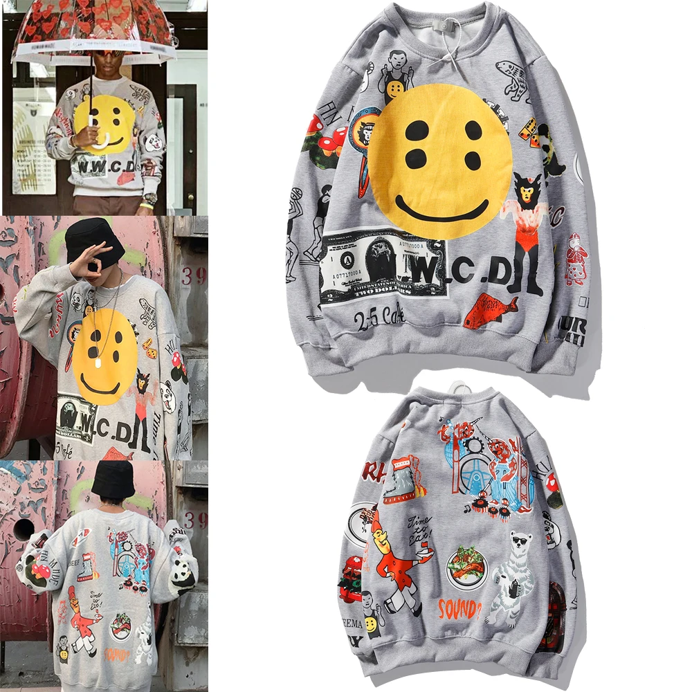 Cute Smiley Print Multi-element Loose Couple Sweater for Men and Women Oversize Anime Sweatshirt Vintage Designer Clothes Winter
Cute Smiley Print Multi-element Loose Couple Sweater for Men and Women Oversize Anime Sweatshirt Vintage Designer Clothes Winter