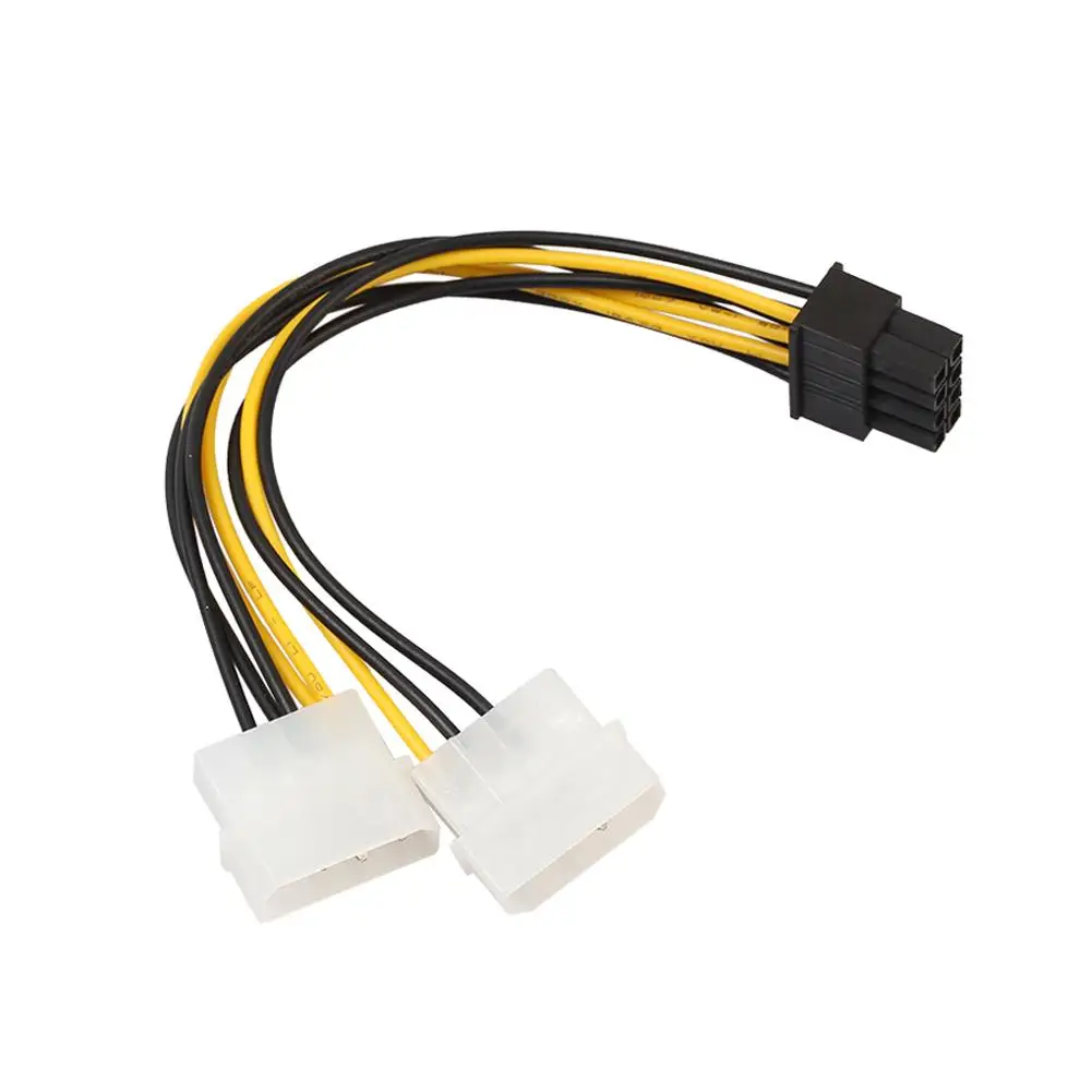 

18cm 8Pin To Dual 4Pin Video Card Power Cord Y Shape 8 Pin PCI Express To Dual 4 Pin Molex Graphics Card Power Cable #280903