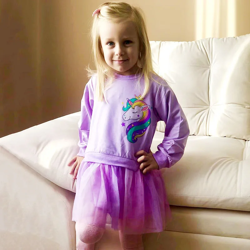 Cute Unicorn Pink Purple Fashion Top Autumn Winter Girls Rainbow Mesh Skirt Two-piece Suit 3-8 Years Sweet Kids Children Clothes
Cute Unicorn Pink Purple Fashion Top Autumn Winter Girls Rainbow Mesh Skirt Two-piece Suit 3-8 Years Sweet Kids Children Clothes