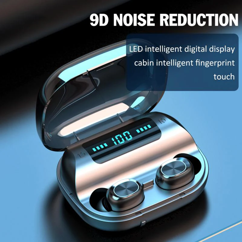 Wireless Headphones F9 TWS Bluetooth 5.0 Earphone Mini True Wireless Earbuds Touch Control HD Stereo Headset With Mic 1200 Mah
Wireless Headphones F9 TWS Bluetooth 5.0 Earphone Mini True Wireless Earbuds Touch Control HD Stereo Headset With Mic 1200 Mah