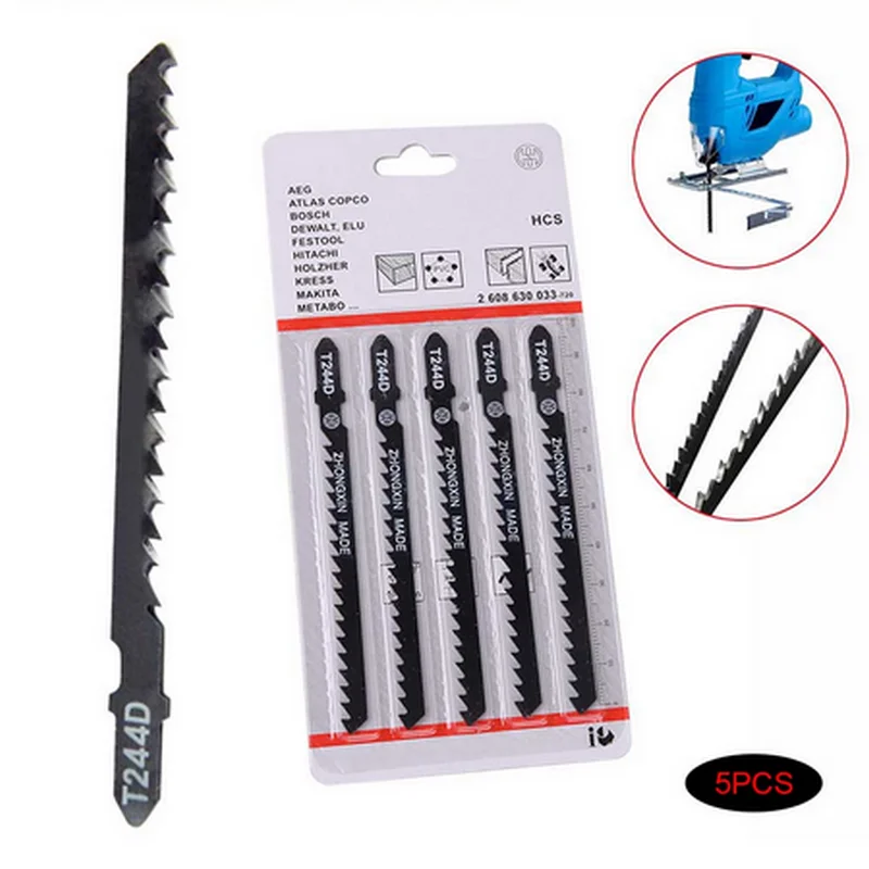 5Pcs/Set HCS 6T Jig Saw Blades T244D Fast Cutting Straight Cutting 4 Mm Teeth Length For Soft Wood Plywood Laminated Board
5Pcs/Set HCS 6T Jig Saw Blades T244D Fast Cutting Straight Cutting 4 Mm Teeth Length For Soft Wood Plywood Laminated Board