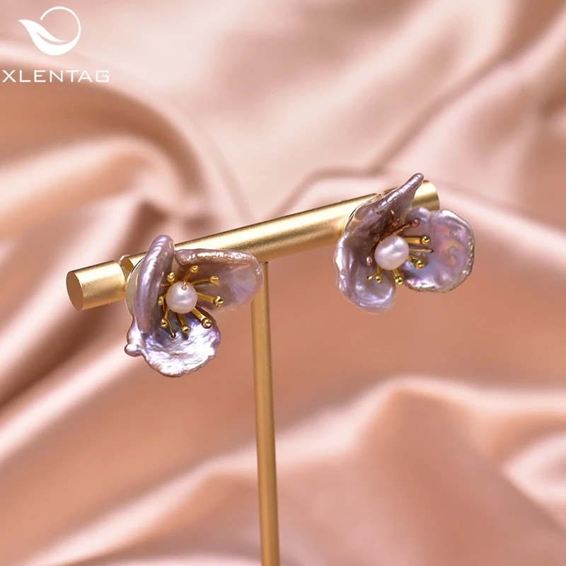 XlentAg Natural Purple Semi-Baroque Pearl Stud Earrings For Women Party Gifts Flower Earings Romantic Silver 925 Jewelry GE0958A
XlentAg Natural Purple Semi-Baroque Pearl Stud Earrings For Women Party Gifts Flower Earings Romantic Silver 925 Jewelry GE0958A