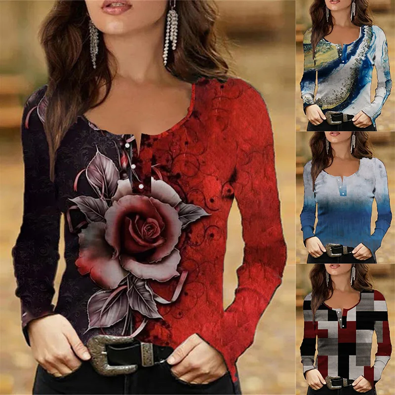 2021 Women's New Autumn T-shirt Printed Round Neck Long Sleeve Tops Casual Loose Plus Size Ladies Tshirt Vintage Pullover Mujer
2021 Women's New Autumn T-shirt Printed Round Neck Long Sleeve Tops Casual Loose Plus Size Ladies Tshirt Vintage Pullover Mujer