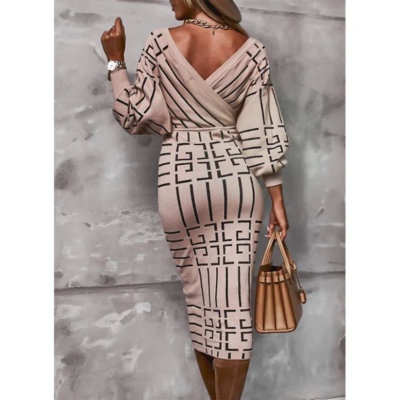 Women 2021 Elegant Lantern Sleeve Dress Vestidos XXL Sexy Bodycon Hip Package Party Dress Spring Autumn Stripe Plaid Print Dress 
Women 2021 Elegant Lantern Sleeve Dress Vestidos XXL Sexy Bodycon Hip Package Party Dress Spring Autumn Stripe Plaid Print Dress