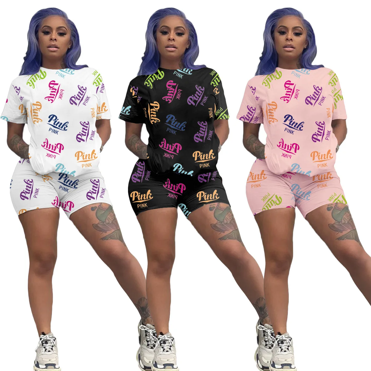Women Set Letter Print Short Sleeve Tops Strechy Shorts Two Piece Sets Sweatsuit Summer Outfits
Women Set Letter Print Short Sleeve Tops Strechy Shorts Two Piece Sets Sweatsuit Summer Outfits