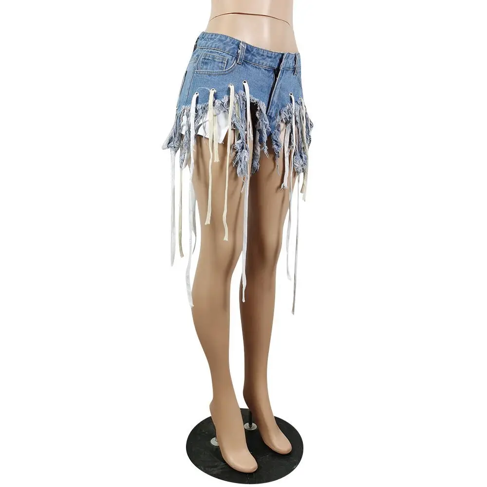Street Style Fashion All Match Women's Clothing Sexy Stretch Tassels Loose Mid Waist Pocket Buttoned Irregular Denim Shorts
Street Style Fashion All Match Women's Clothing Sexy Stretch Tassels Loose Mid Waist Pocket Buttoned Irregular Denim Shorts