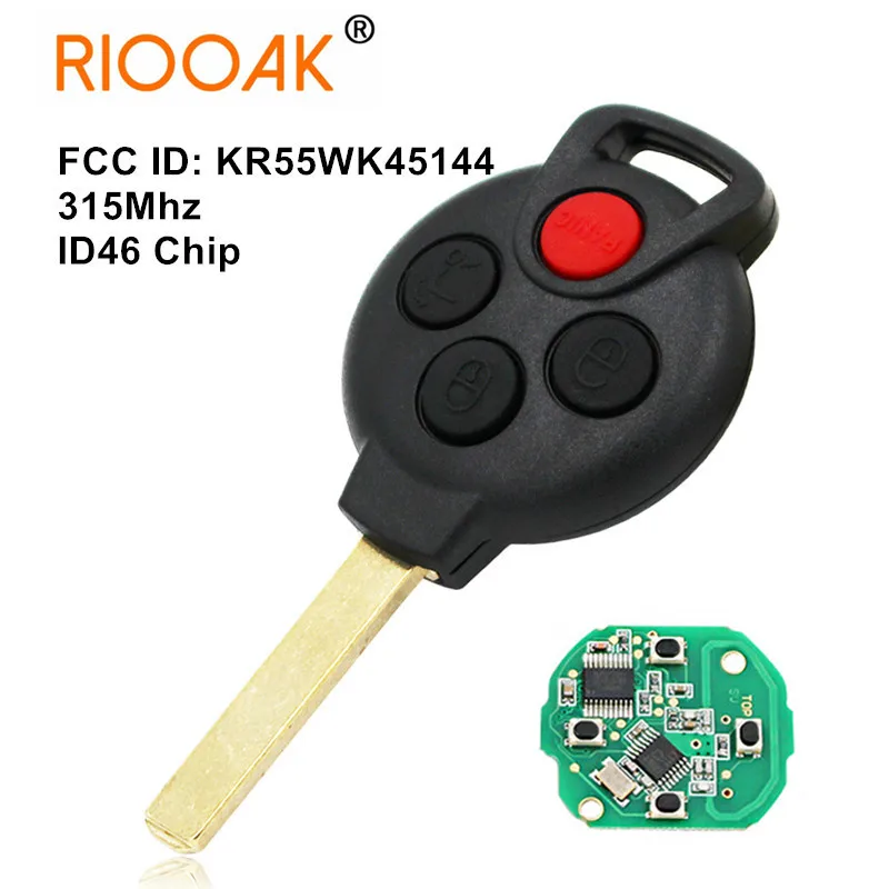 3+1 Button KR55WK45144 Smart Remote Key 315MHZ ID46 Chip for Mercedes-Benz Smart 2005-2015
3+1 Button KR55WK45144 Smart Remote Key 315MHZ ID46 Chip for Mercedes-Benz Smart 2005-2015