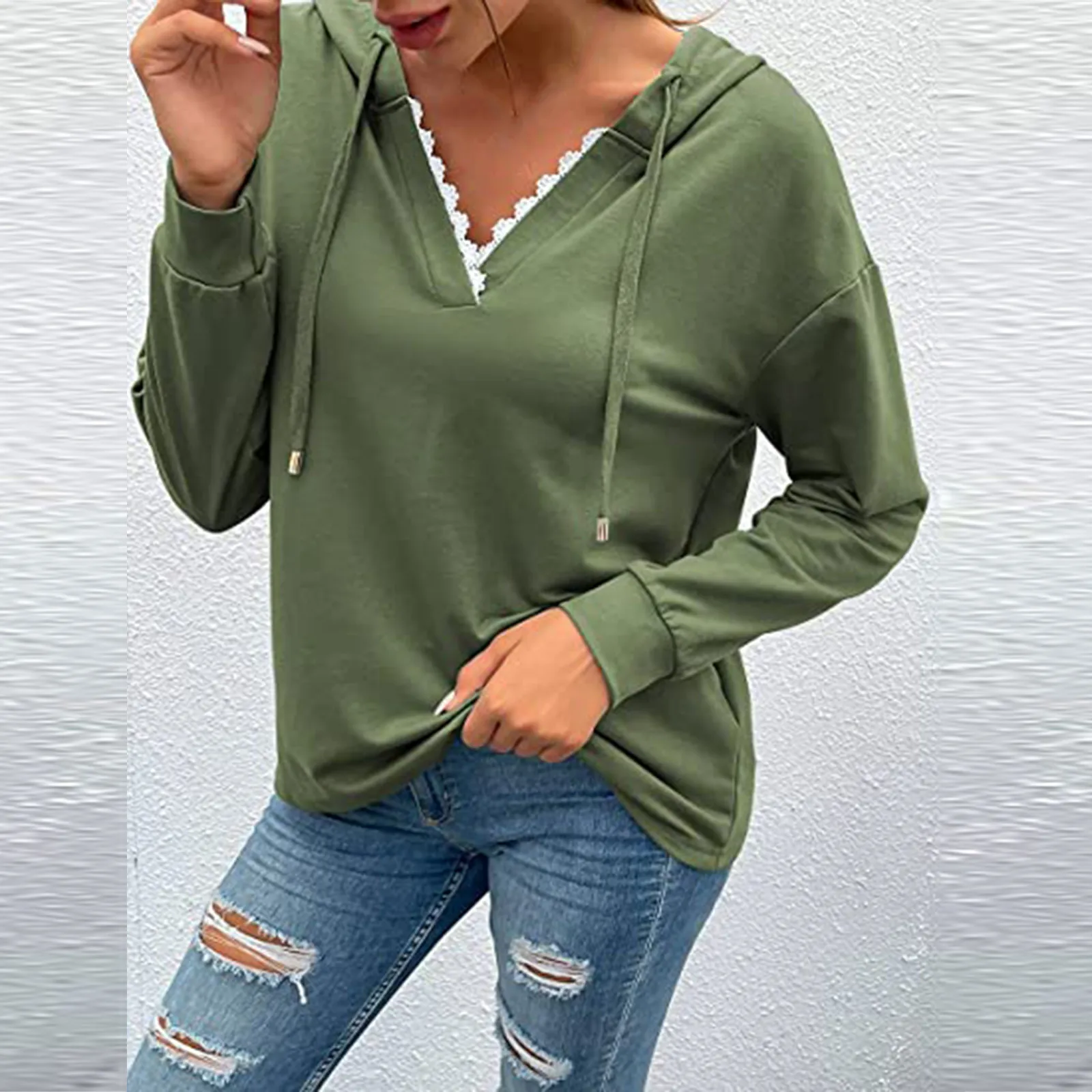 2021 New Women Solid Color Long Sleeve Casual Drawstring Hoodie Sweatshirt Zip Ladies Streetwear V Neck Pullover Jumper Tops
2021 New Women Solid Color Long Sleeve Casual Drawstring Hoodie Sweatshirt Zip Ladies Streetwear V Neck Pullover Jumper Tops