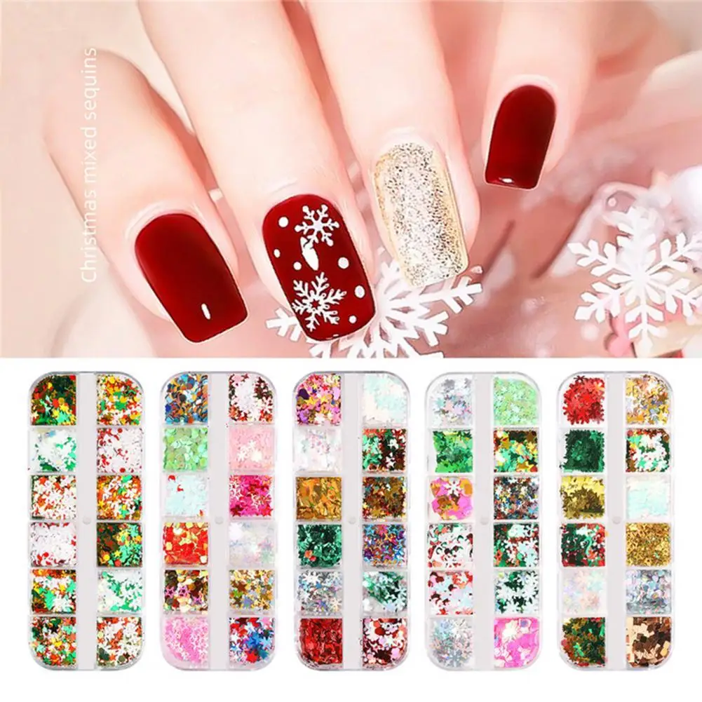12Grids/Box Nail Sequins Stylish Exquisite Mini Christmas Sequins Manicure Sticker for Winter
12Grids/Box Nail Sequins Stylish Exquisite Mini Christmas Sequins Manicure Sticker for Winter