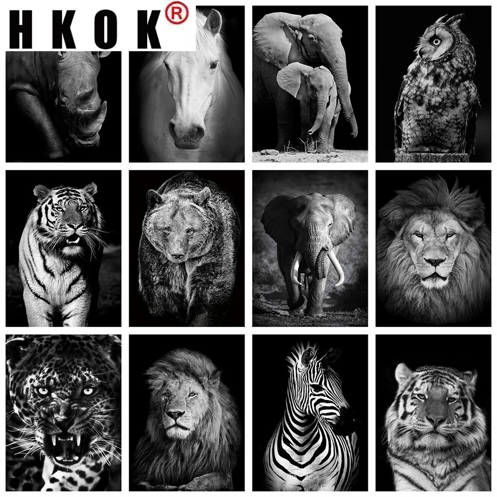 HKOK Diamond Painting Black White 5D DIY Full Square Diamond Embroidery Animals Cross Stitch Mosaic Rhinestone Home Decor
HKOK Diamond Painting Black White 5D DIY Full Square Diamond Embroidery Animals Cross Stitch Mosaic Rhinestone Home Decor