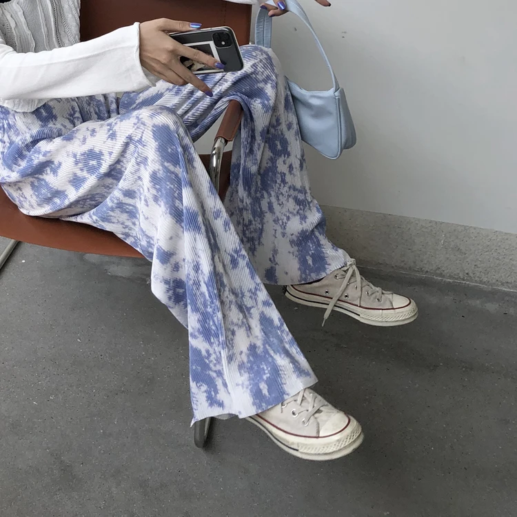 Summer Women's Tie-Dye Plus Size Casual Pants Straight Wide-Leg Pants Draped Pleated ink Sweet Style High-Waist Casual Pants
Summer Women's Tie-Dye Plus Size Casual Pants Straight Wide-Leg Pants Draped Pleated ink Sweet Style High-Waist Casual Pants