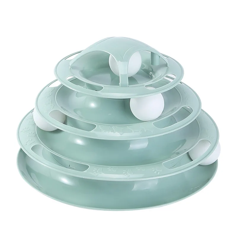 

Cats Toys Turntable Balls 4 Layers Play Track Plate Cat Accessories Interactive Toy Indoor Pet Supplies for Cats Kitten Teasers