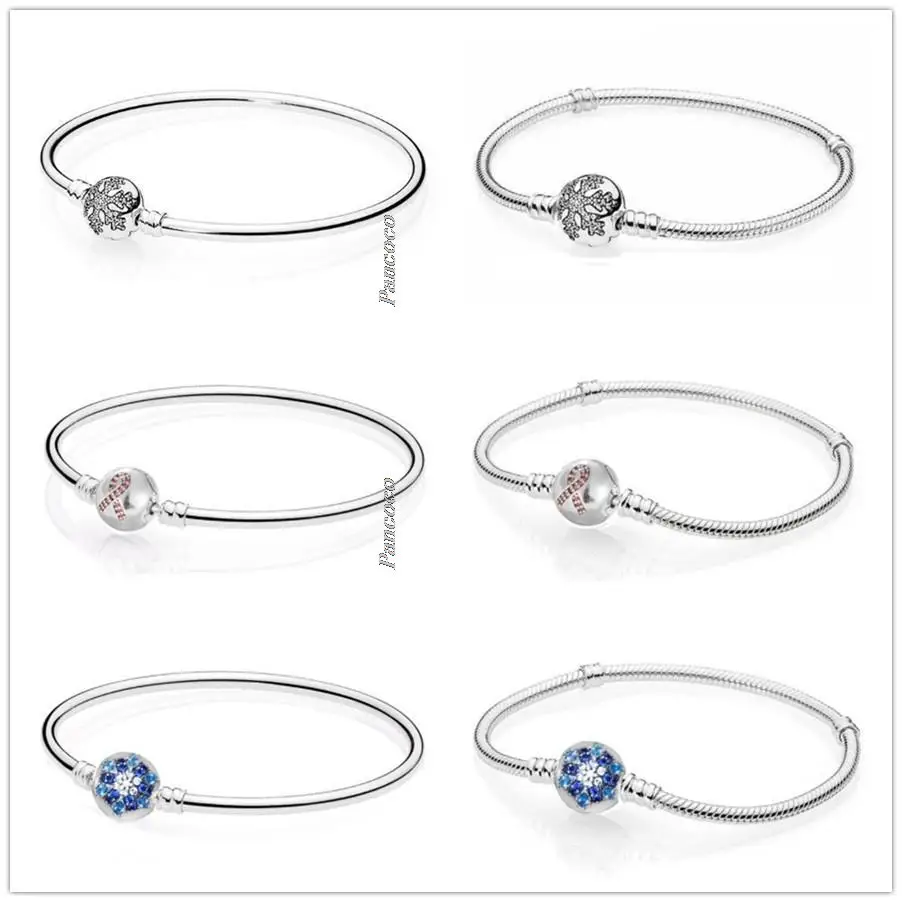 Authentic 925 Sterling Silver Bracelet Snowflake Clasp Snake Chain Bangle Fit Bead Charm Diy Fashion Jewelry
Authentic 925 Sterling Silver Bracelet Snowflake Clasp Snake Chain Bangle Fit Bead Charm Diy Fashion Jewelry