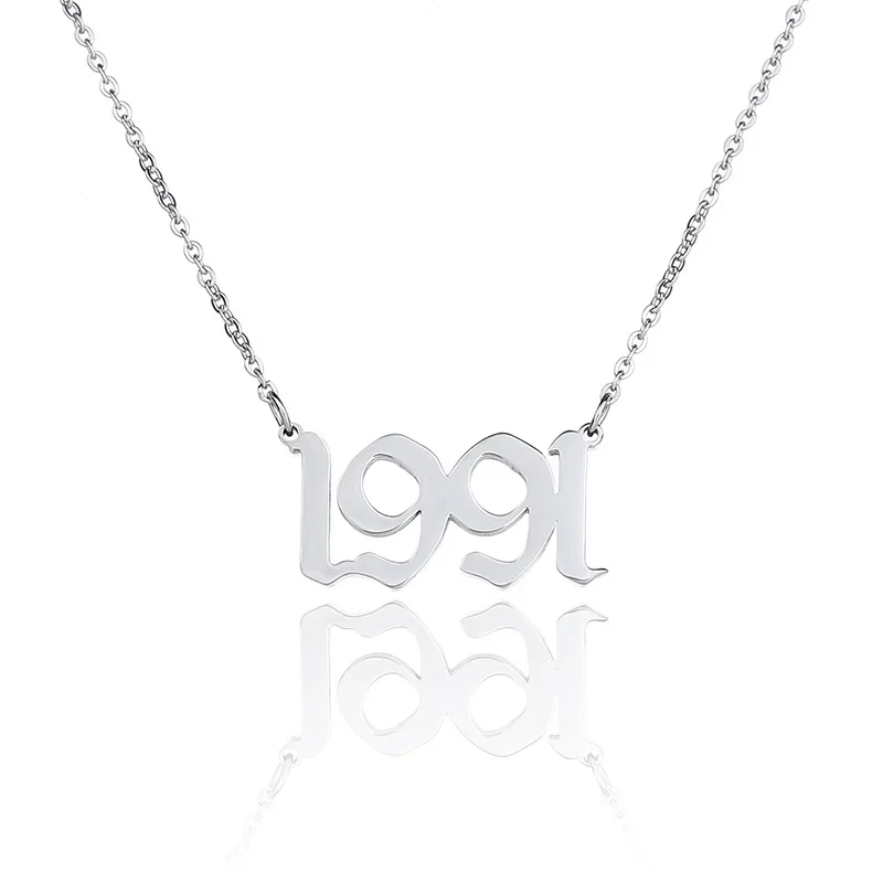 Stainless steel jewelry man woman necklace Digital Year Birthday Day Neck chains for men Trend Chain with pendant is best friend
Stainless steel jewelry man woman necklace Digital Year Birthday Day Neck chains for men Trend Chain with pendant is best friend