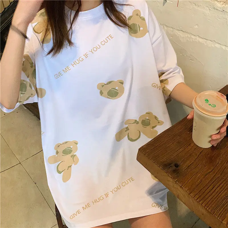 2021 Spring Summer Harajuku Tops Women Tshirts Female M-4XL Plus Size Crew Collar Short Sleeve Tee Graphic T-shirt Cute Hug Bear
2021 Spring Summer Harajuku Tops Women Tshirts Female M-4XL Plus Size Crew Collar Short Sleeve Tee Graphic T-shirt Cute Hug Bear
