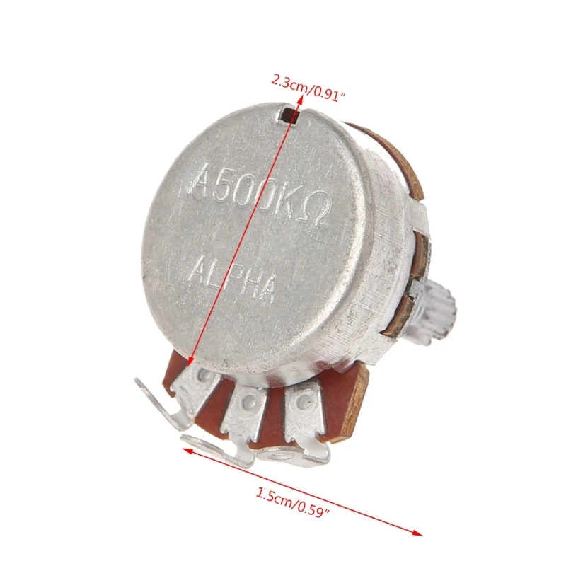 

A500K Potentiometer Splined Pot Electric Guitar Bass Effect Amp Tone Volume Shaft 15mm Parts Diameter24mm