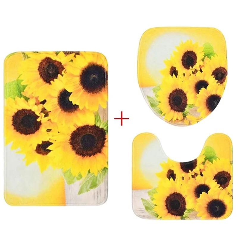 180x150cm Shower Curtain Bath Mat Set Sunflower Carpet Rugs Bath Curtain Bathroom Pedestal Toilet Seat Floor Mat
180x150cm Shower Curtain Bath Mat Set Sunflower Carpet Rugs Bath Curtain Bathroom Pedestal Toilet Seat Floor Mat