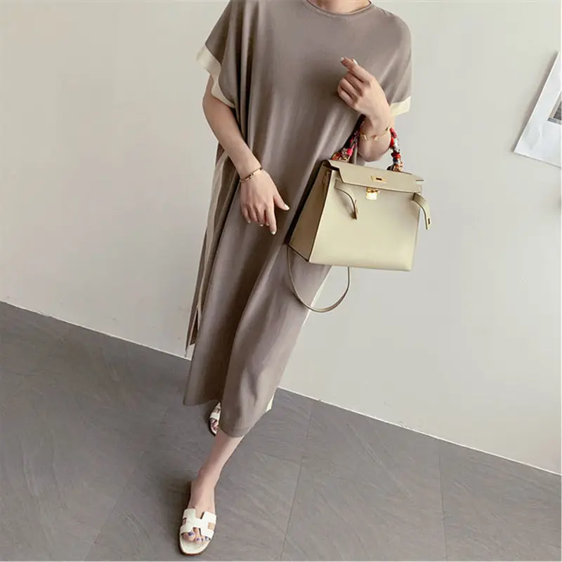 Oversized Long Skirt 2021 Summer New Fashion Loose Hidden Meat Casual Thin Style Stitching Contrast Color Round Neck Dress
Oversized Long Skirt 2021 Summer New Fashion Loose Hidden Meat Casual Thin Style Stitching Contrast Color Round Neck Dress