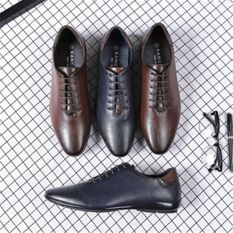 British Style Genuine Leather Men Casual Shoes Luxury Brand Designer Mens Loafers Moccasins Breathable Lace-Up Driving Shoes
British Style Genuine Leather Men Casual Shoes Luxury Brand Designer Mens Loafers Moccasins Breathable Lace-Up Driving Shoes