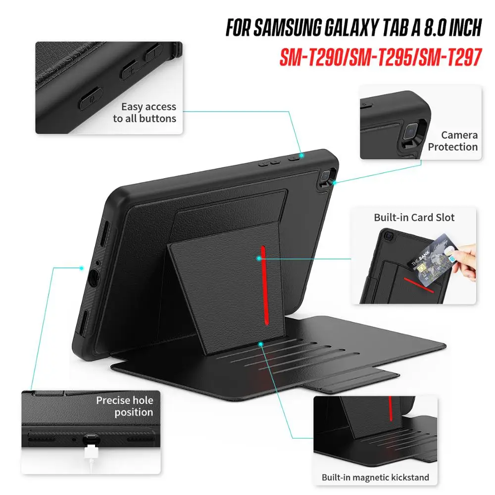 Чехол для Samsung Galaxy Tab A 8,0 T290 T295 2019, трехслойный смарт-чехол с функцией автоматического пробуждения и сна
Чехол для Samsung Galaxy Tab A 8,0 T290 T295 2019, трехслойный смарт-чехол с функцией автоматического пробуждения и сна