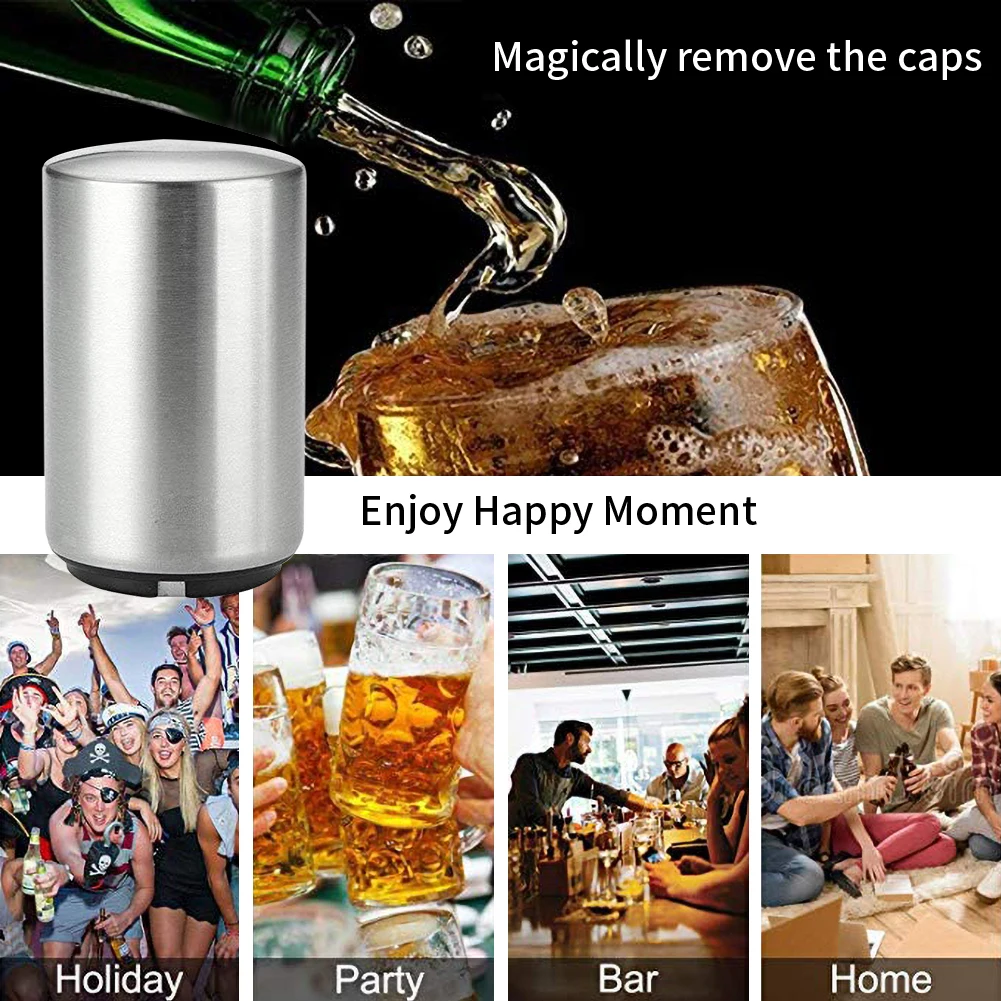 Stainless Steel Push Down Opener Wine Beer Soda Cap Opener Kitchen Accessories Automatic Beer Bottle Opener Magnet Beer Opener
Stainless Steel Push Down Opener Wine Beer Soda Cap Opener Kitchen Accessories Automatic Beer Bottle Opener Magnet Beer Opener