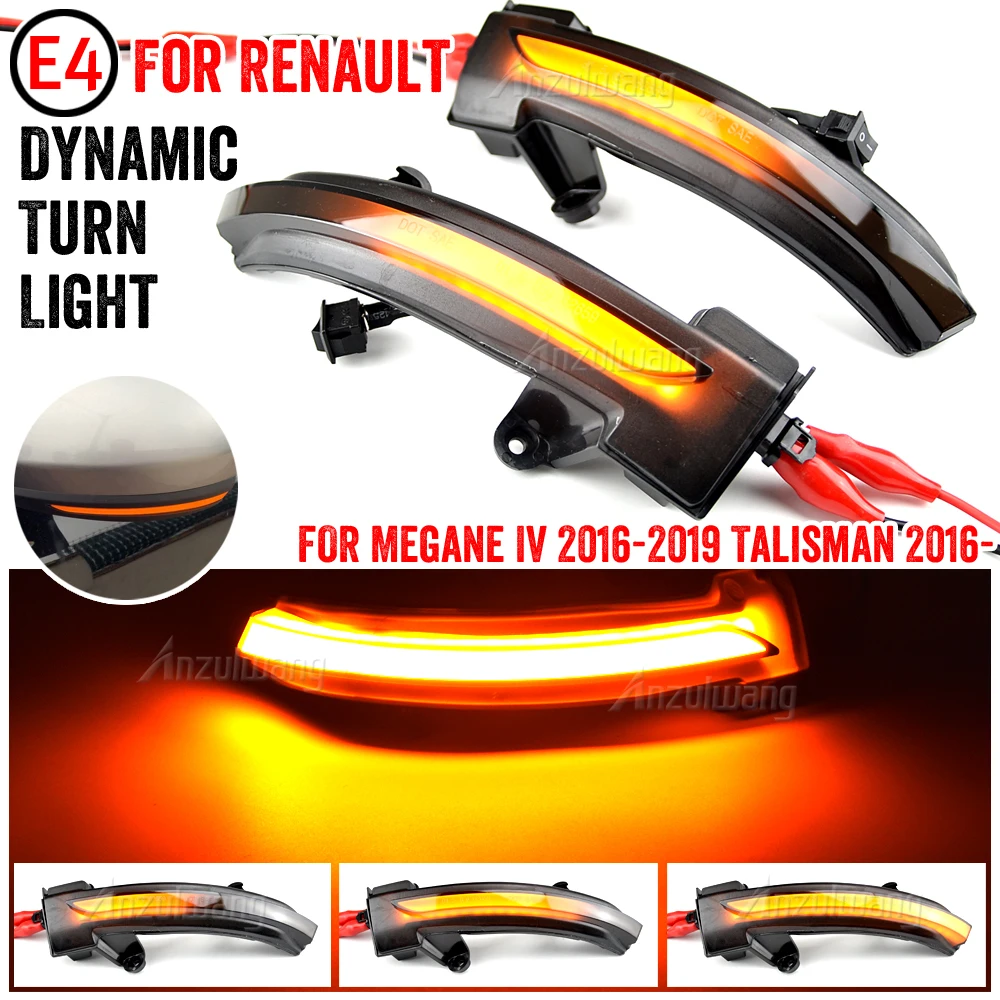 

2x LED Dynamic Turn Signal Light Side Mirror Blinker Arrow Sequential Flasher Repeater For Renault Megane IV 2016-2019 Talisman