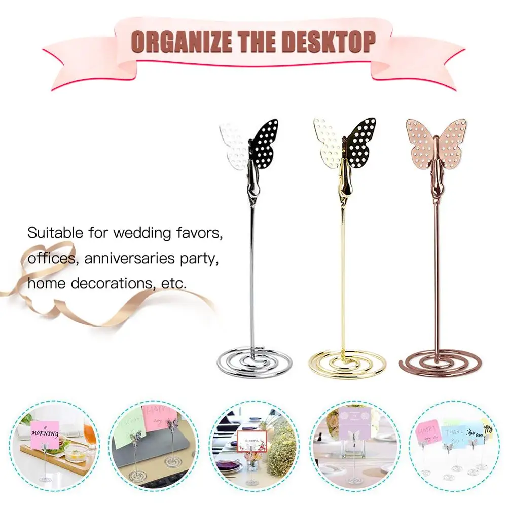 10 Pcs New Cool Wedding Place Card Holder Romantic Butterfly Flamingo Pattern Metal Photo Clip Table Number Stand Paper Clamp
10 Pcs New Cool Wedding Place Card Holder Romantic Butterfly Flamingo Pattern Metal Photo Clip Table Number Stand Paper Clamp
