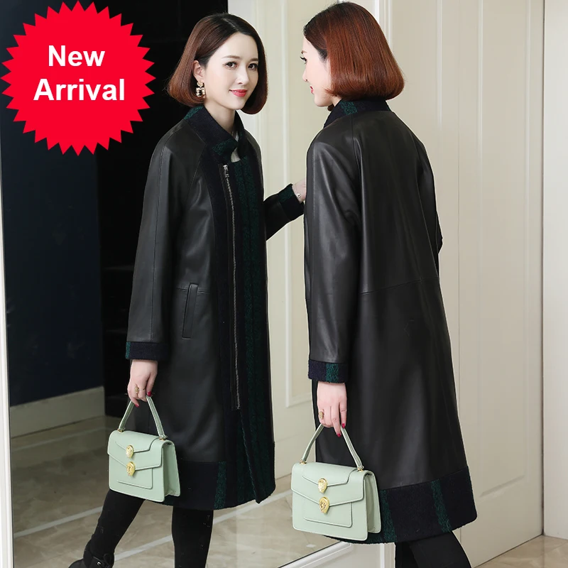 Leather coat women's long entrance double-sided sheepskin casual coat 2020 Autumn New genuine leather stand collar
Leather coat women's long entrance double-sided sheepskin casual coat 2020 Autumn New genuine leather stand collar
