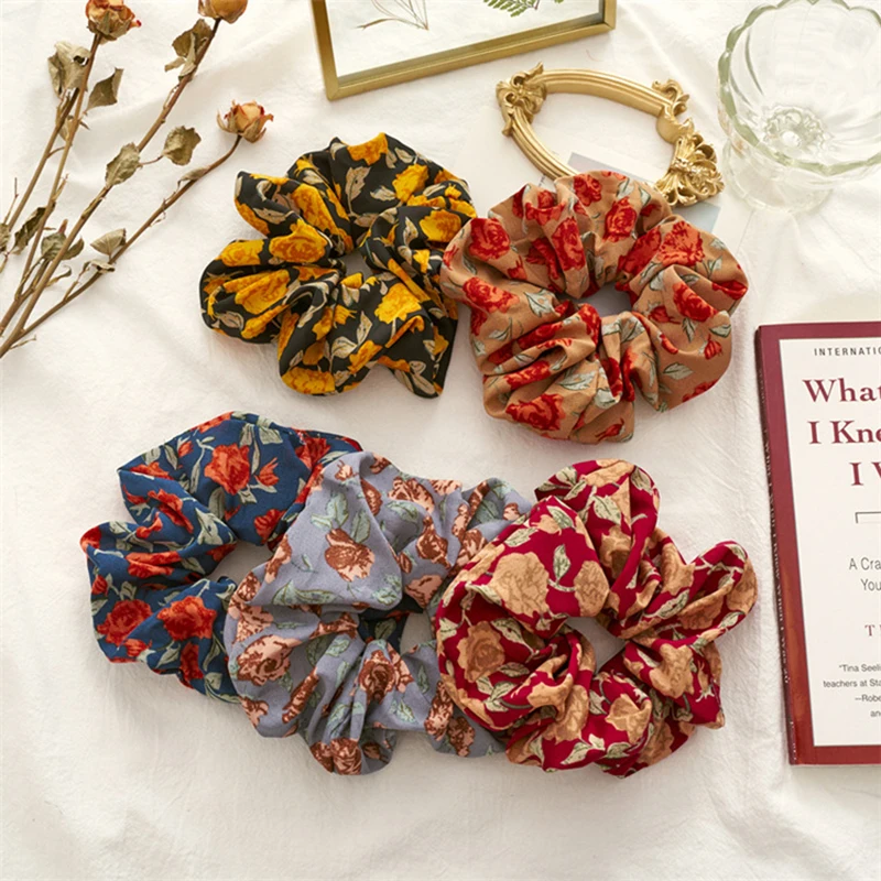 Big Flower Print Hair Rope Ponytail Holder Hair Accessories Elastic Rubber Band Geometric Hair Ring Rose Flower Scrunchies
Big Flower Print Hair Rope Ponytail Holder Hair Accessories Elastic Rubber Band Geometric Hair Ring Rose Flower Scrunchies