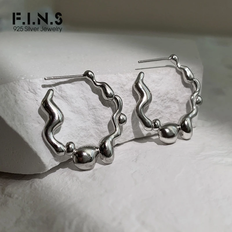 F.I.N.S Exaggerated Original Design 925 Sterling Silver Irregular Spray Earrings Hoops INS C-Shaped Smooth Earrings Fine Jewelry
F.I.N.S Exaggerated Original Design 925 Sterling Silver Irregular Spray Earrings Hoops INS C-Shaped Smooth Earrings Fine Jewelry