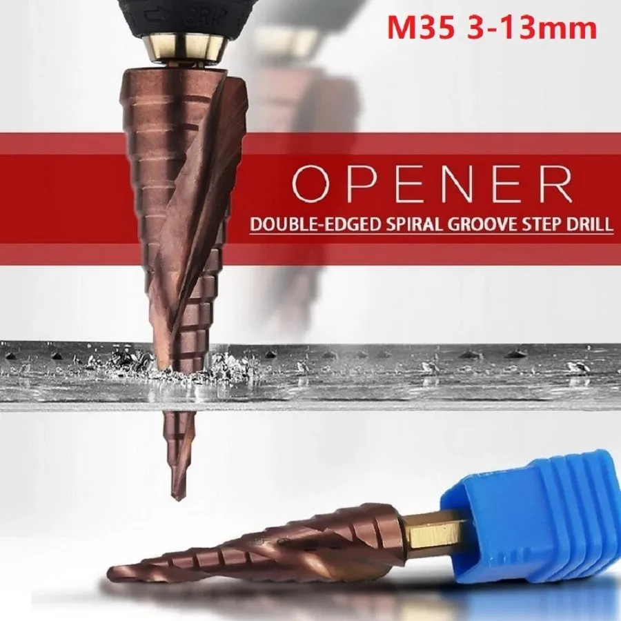 Кобальтовое ступенчатое сверло HSS-Co M35, 3-13 мм, шестигранный хвостовик 1/4 дюйма, сверла для деревообработки, снятие заусенцев, открытие круглых отверстий
Кобальтовое ступенчатое сверло HSS-Co M35, 3-13 мм, шестигранный хвостовик 1/4 дюйма, сверла для деревообработки, снятие заусенцев, открытие круглых отверстий