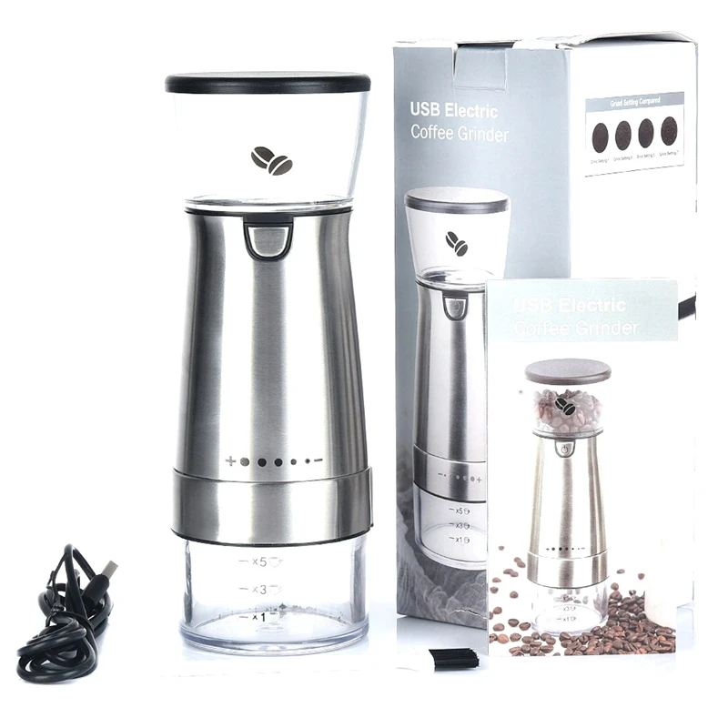 Electric Coffee Grinder Stainless Steel Adjustable Coffee Bean Mill Machine Kitchen Tools with Brush
Electric Coffee Grinder Stainless Steel Adjustable Coffee Bean Mill Machine Kitchen Tools with Brush